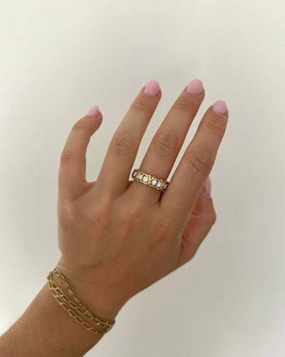 Bague 54 Tiffany - Bague en or jaune et diamants 58 Facettes