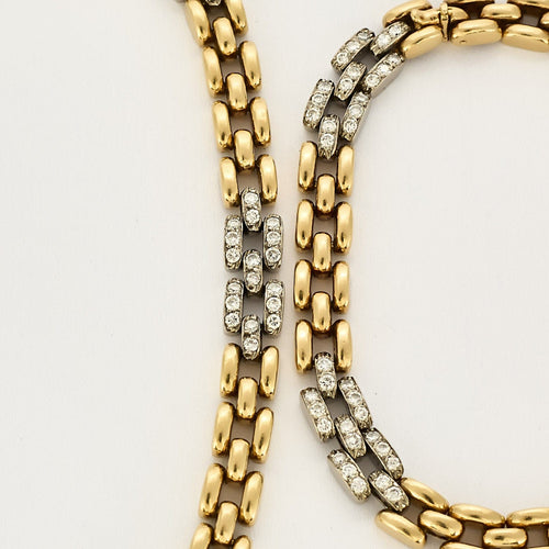 Bracelet Cartier. Collection Maillon Panthère. Rare Collier à transformation pouvant former Bracelet en or de deux couleurs et diamants. 58 Facettes 58FC18