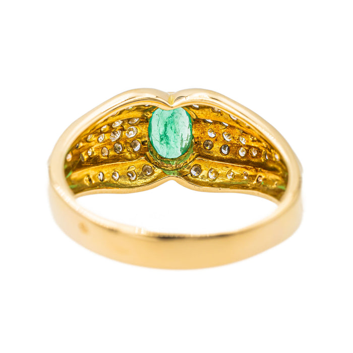 Bague Or jaune Emeraude