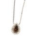 White gold necklace pendant with brown fancy pear-cut diamond and brilliants 58 Facettes G3516