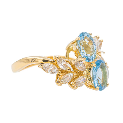 Bague 52 Bague Or jaune Aigue Marine 58 Facettes 2473924CN