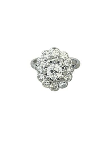 Bague 52 Bague Pompadour en platine et diamants 58 Facettes