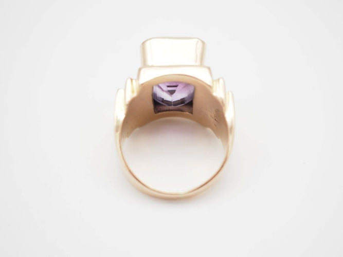 Bague 54 Bague en or jaune et Améthyste 58 Facettes