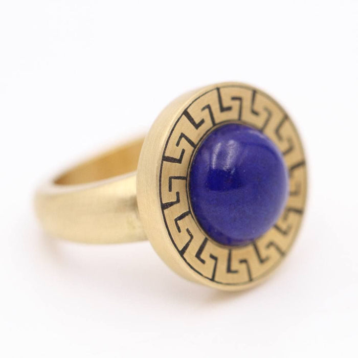 Bague en or AZTECA avec lapis-lazuli