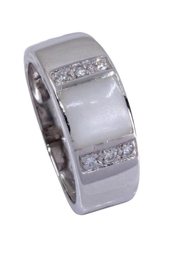 Bague 55 BAGUE NACRE ET DIAMANTS 58 Facettes 083081