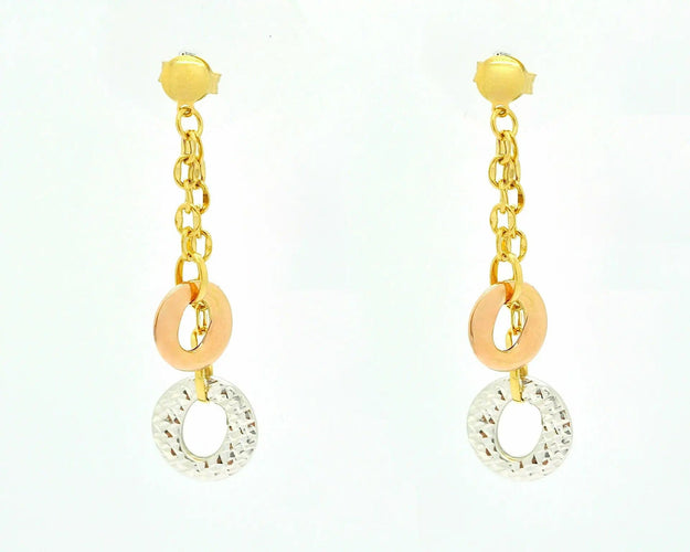 Boucles d'oreilles Orecchini tre ori 58 Facettes 10451