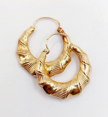 Boucles d'oreilles Créoles art déco or rose 58 Facettes A05375