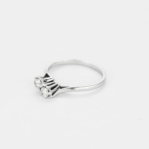 Bague 53 Solitaire TOI et MOI en or blanc et diamants 58 Facettes LP1293/13