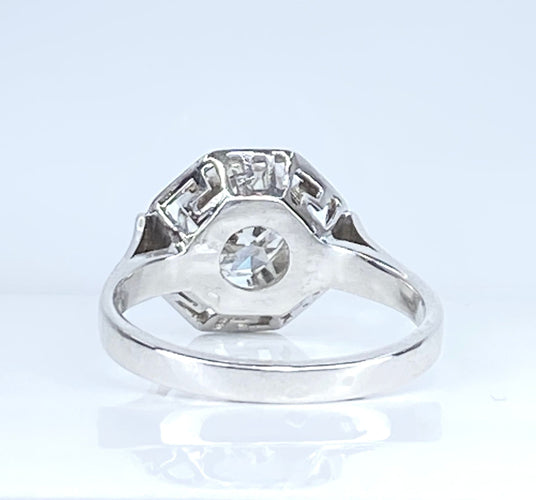 Bague 57 Bague or blanc, diamant 1,95 carat, époque ART DECO 58 Facettes AB654