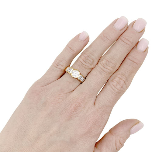 Bague 53 Bague or jaune et diamants. 58 Facettes 35187