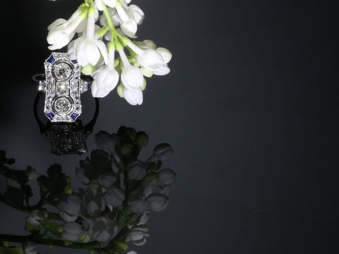 Bague 55 Héritage de demain : une bague de fiançailles en diamant Art déco des années 1920 58 Facettes 16342-0163