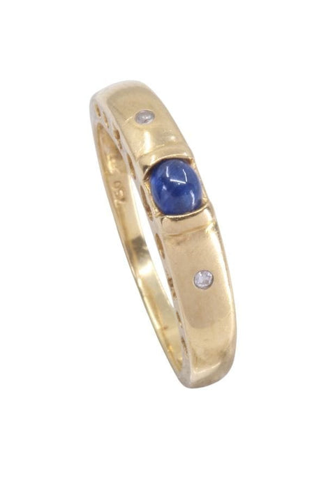 Bague 54 Bague or jaune spinelle bleue et diamants 58 Facettes 092151