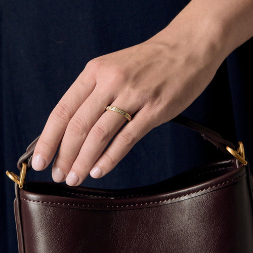 Bague 58,5 Alliance américaine en or jaune et diamants 58 Facettes TOU1500X3