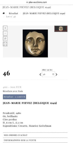 Broche Epingle en or jaune 18k par Jean-marie Fievez ( 1949-2007 ) 58 Facettes