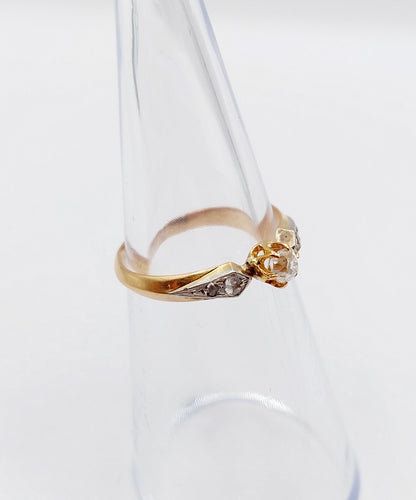 Bague 49.5 Bague antique or rose diamant taille ancienne (circa 1900) 58 Facettes A05142