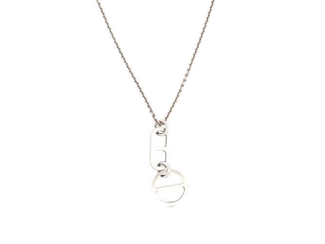 Collier collier HERMES pendentif azur pm chaine d'ancre en argent boite 58 Facettes 267569