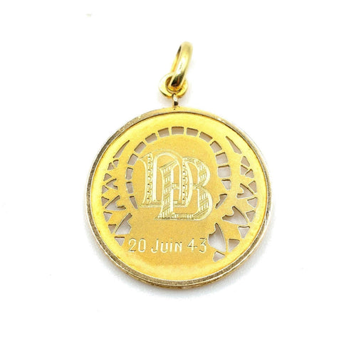 Pendentif Médaille Vierge Marie or jaune années 1940 - Sellier 58 Facettes 234