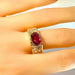 Bague 58 Bague or jaune rubis 2,25 carats et 10 diamants 58 Facettes AB412