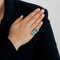 Bague 49 Bague or gris aigue marine et diamants 58 Facettes 12412