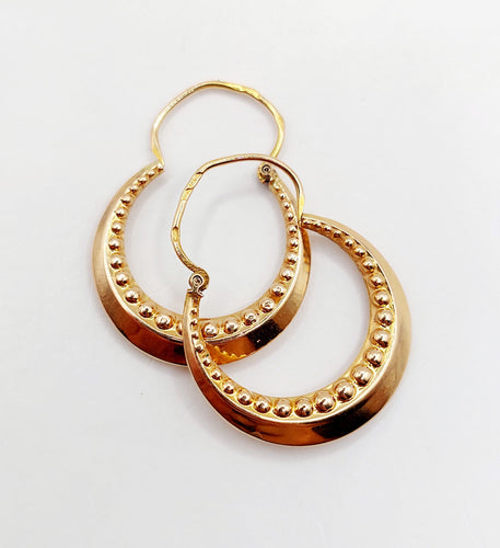 Boucles d'oreilles Créoles vintage art déco or rose 58 Facettes A05806