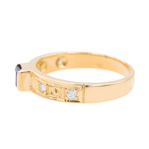 Bague Or rose Saphir, Diamant