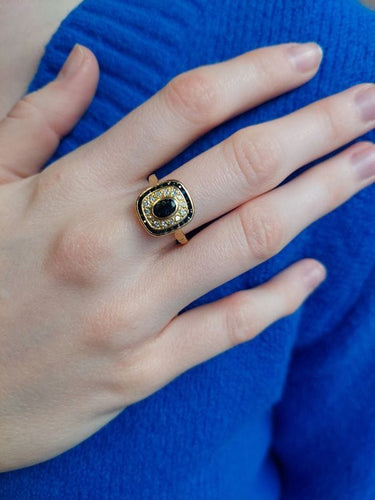 Bague 56 BAGUE STYLE ART DECO SAPHIRS ET DIAMANTS 58 Facettes 083481