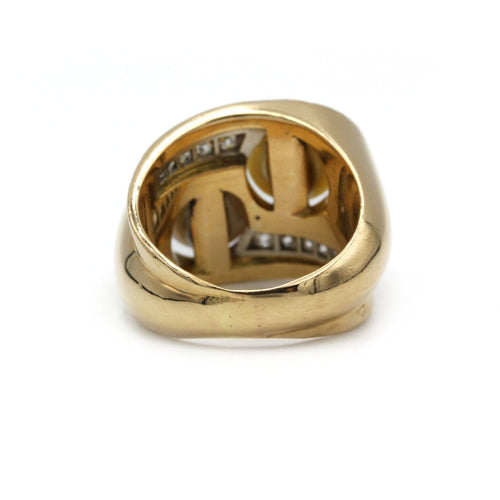 Bague 54 Bague - Or, Platine, Diamants & Perles 58 Facettes 250203R