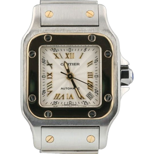 Montre Cartier Montre Santos De Cartier Galbee Pm 58 Facettes MT42136
