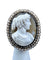 Broche Exceptionnelle broche en or jaune camée sur agate représentant Caroline Murat 19e 58 Facettes AB472