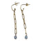 Boucles d'oreilles - Boucles d'oreilles détachables en or jaune 18 carats et kyanite