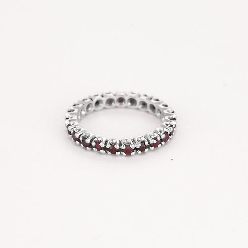 Bague 53 Alliance américaine en or blanc et rubis 58 Facettes CAN1473X2