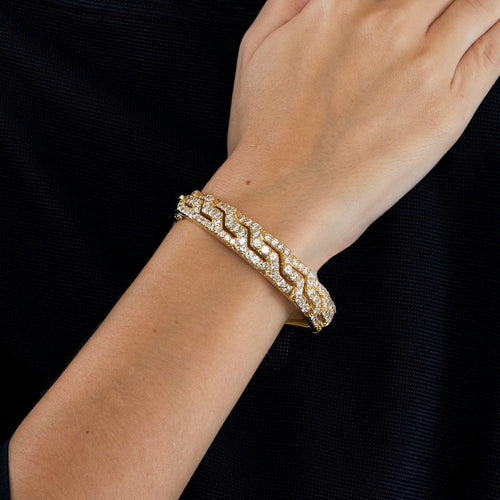 Bracelet Bracelet tank or jaune diamants 58 Facettes LP467/9