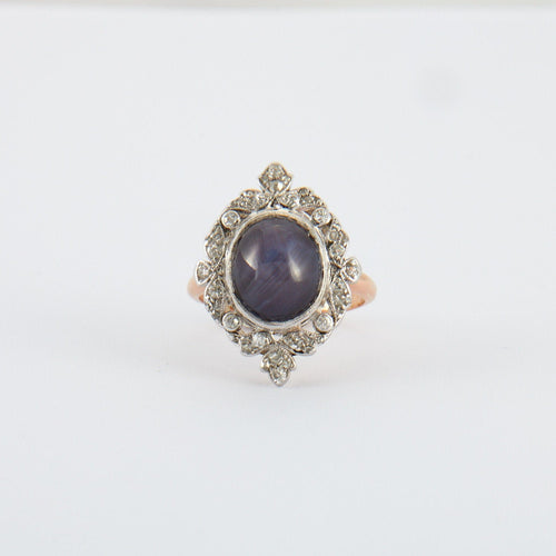 Bague 55 Bague ancienne saphir étoilé 58 Facettes