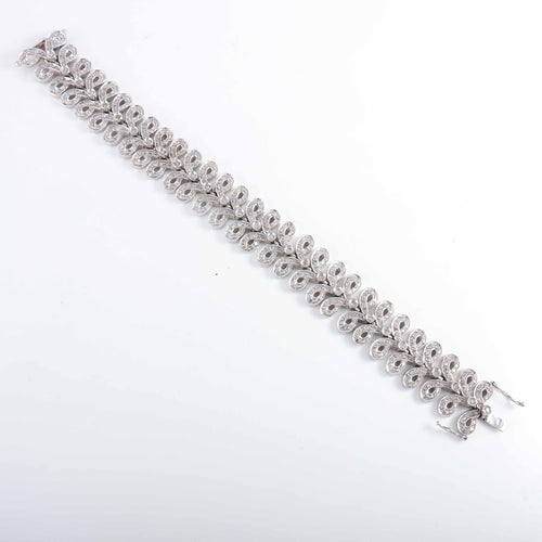 Bracelet BRACELET OR GRIS 14K DIAMANTS 58 Facettes