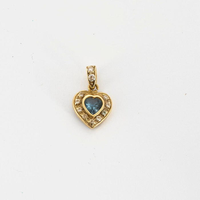 Pendentif Pendentif Coeur or jaune aigue marine 58 Facettes LP700/3