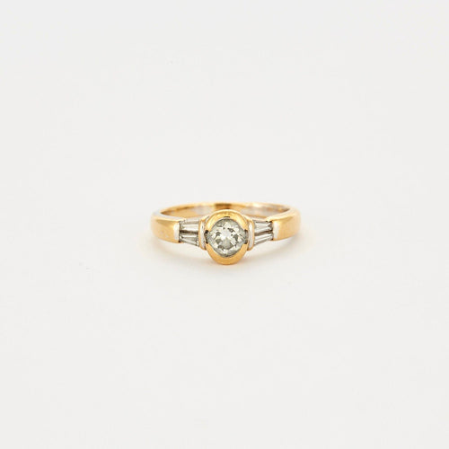 Bague 53 Solitaire or jaune et diamants 58 Facettes