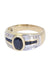 Bague 54 Bague or jaune et blanc saphirs et diamants 58 Facettes 089131