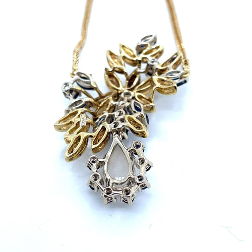 Collier Collier Opale Arlequin Saphirs Diamants 58 Facettes