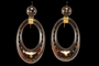 Boucles d'oreilles Antique tortoiseshell piqué gold earrings 58 Facettes 7646