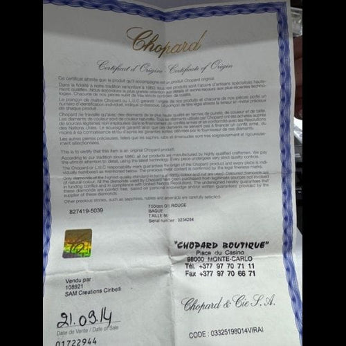 Bague 57 Chopard Bague Maison Chopard Collection "Love" 58 Facettes 4363