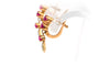 Boucles d'oreilles Art Déco en or jaune 18 carats serties de rubis de synthèse et de diamants