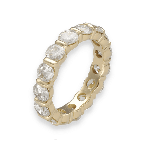 Bague 50 Alliance diamants en or jaune 18 Cts - 3,30 Cts - Taille 50 58 Facettes FB09866