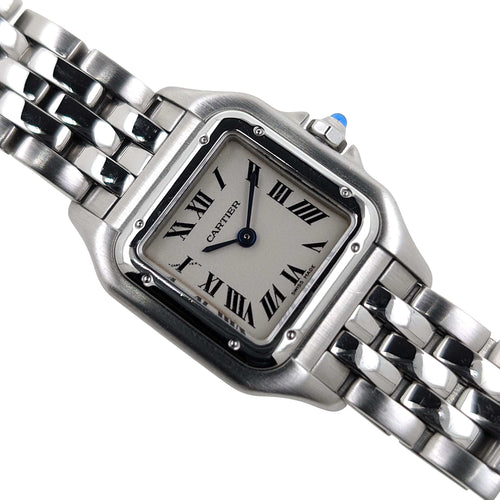 Montre CARTIER - Monte Panthère Cadran RARE Bracelet Figaro Petit réf. 1320 Acier inoxydable 58 Facettes