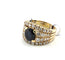 Bague 51 Bague en or jaune avec saphir central et diamants 58 Facettes