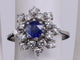 Bague 53 Bague ronde Saphir Bleu Royal et Diamants en or blanc 58 Facettes BA-533