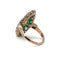 Bague 52 Bague marquise art deco en or 750 diamants tailles anciennes et émeraudes 58 Facettes 1272