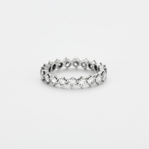 Bague Alliance Or Blanc Diamants 58 Facettes 1