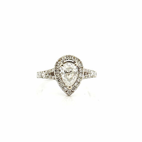 Bague Bague Solitaire or blanc diamant poire 1ct 58 Facettes