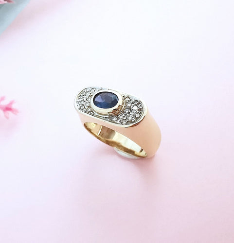 Bague Bague Saphir et Diamants 2 Ors 58 Facettes AA 1661