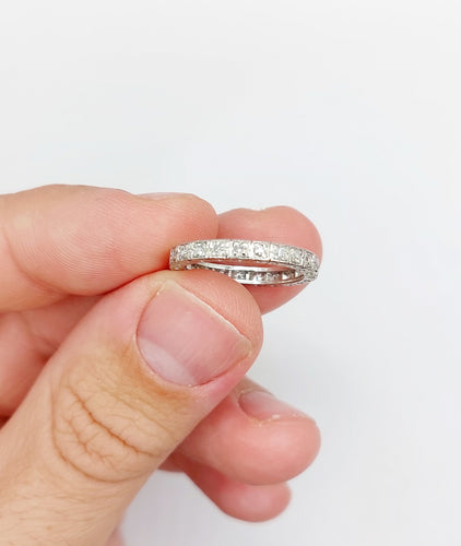 Bague 50.5 Alliance américaine art déco platine et diamants 58 Facettes A05316